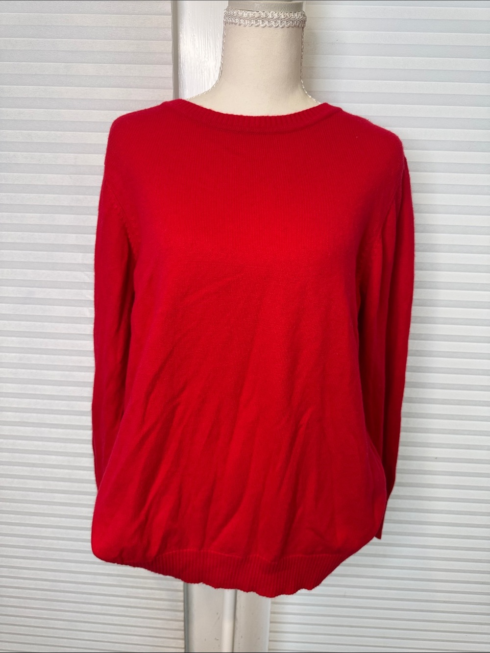 Nanette Lepore Cashmere Vibrant Red Crewneck Sweater 1343